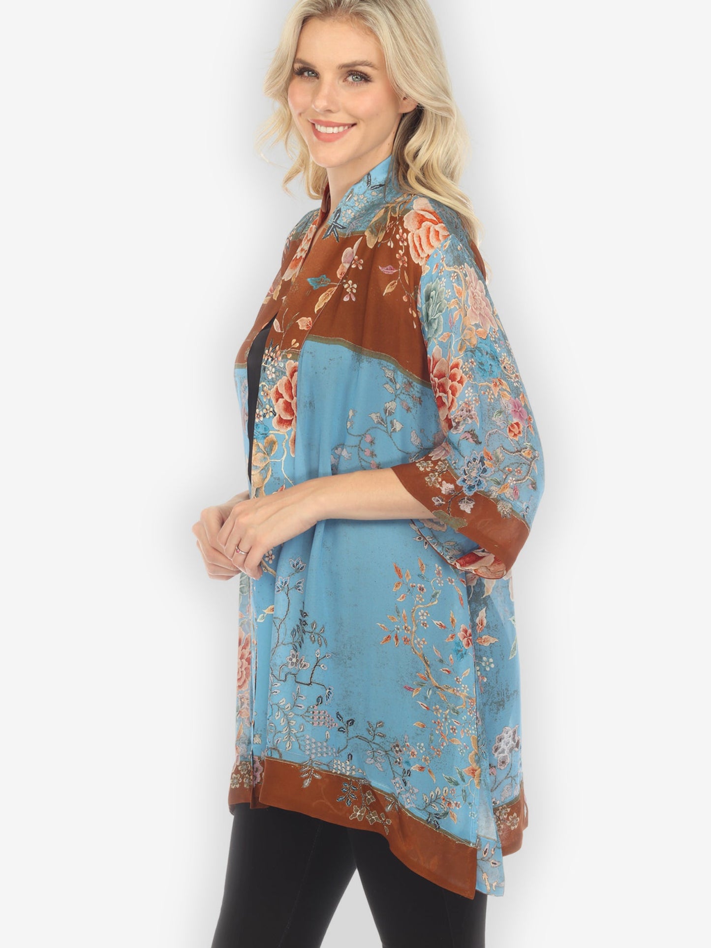 Jackets Queenly Radiant Charm in Blue Kimono Jacket