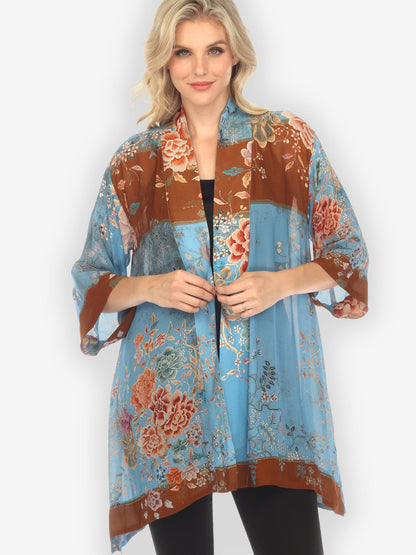 Jackets Queenly Radiant Charm in Blue Kimono Jacket