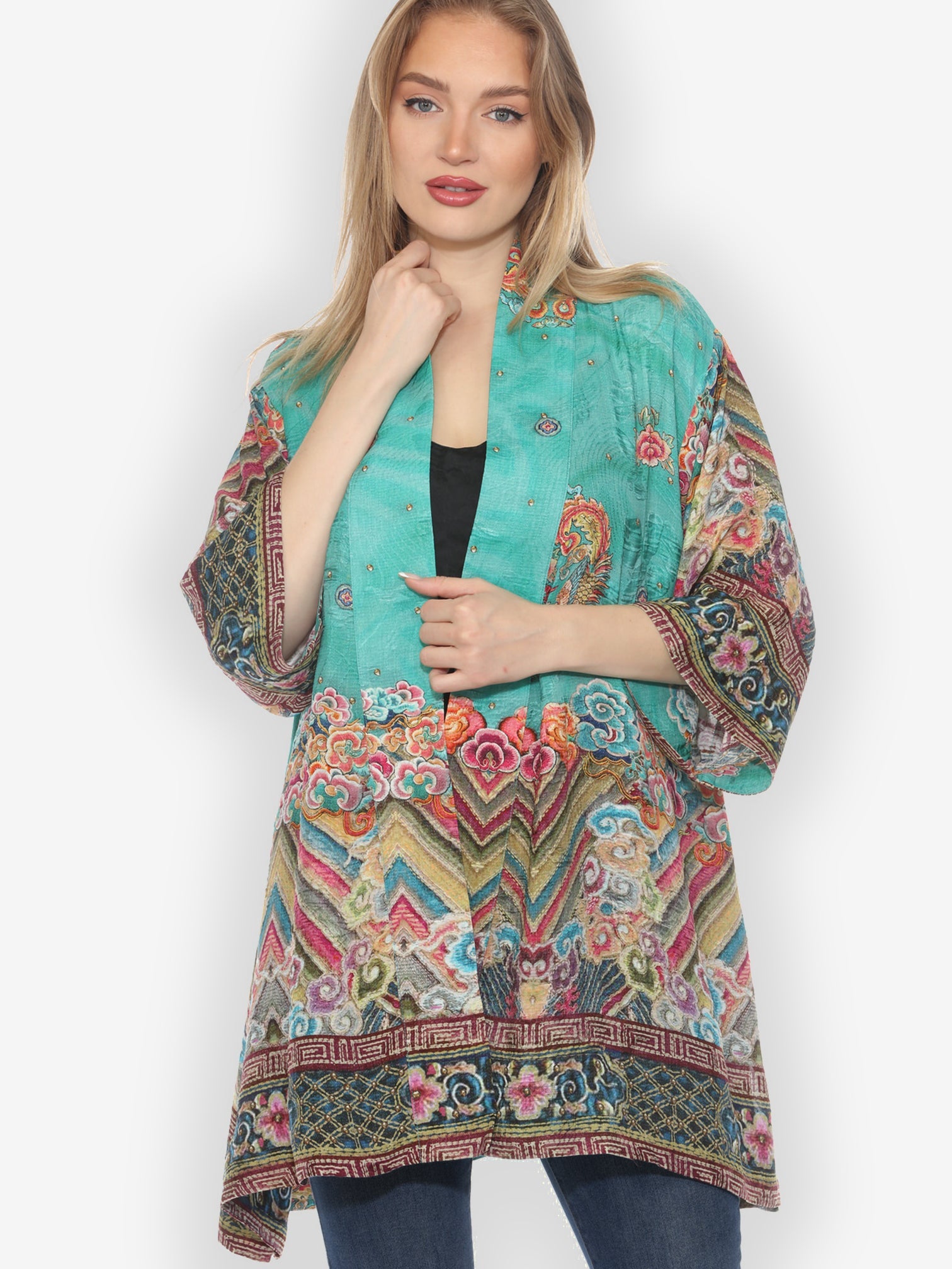 Jackets Royal Embroidery Silk Kimono