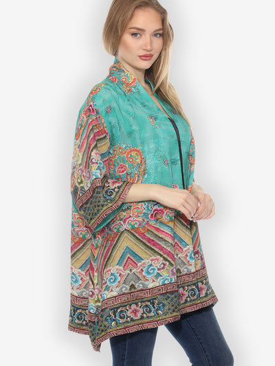 Citron Royal Embroidery Robe Kimono