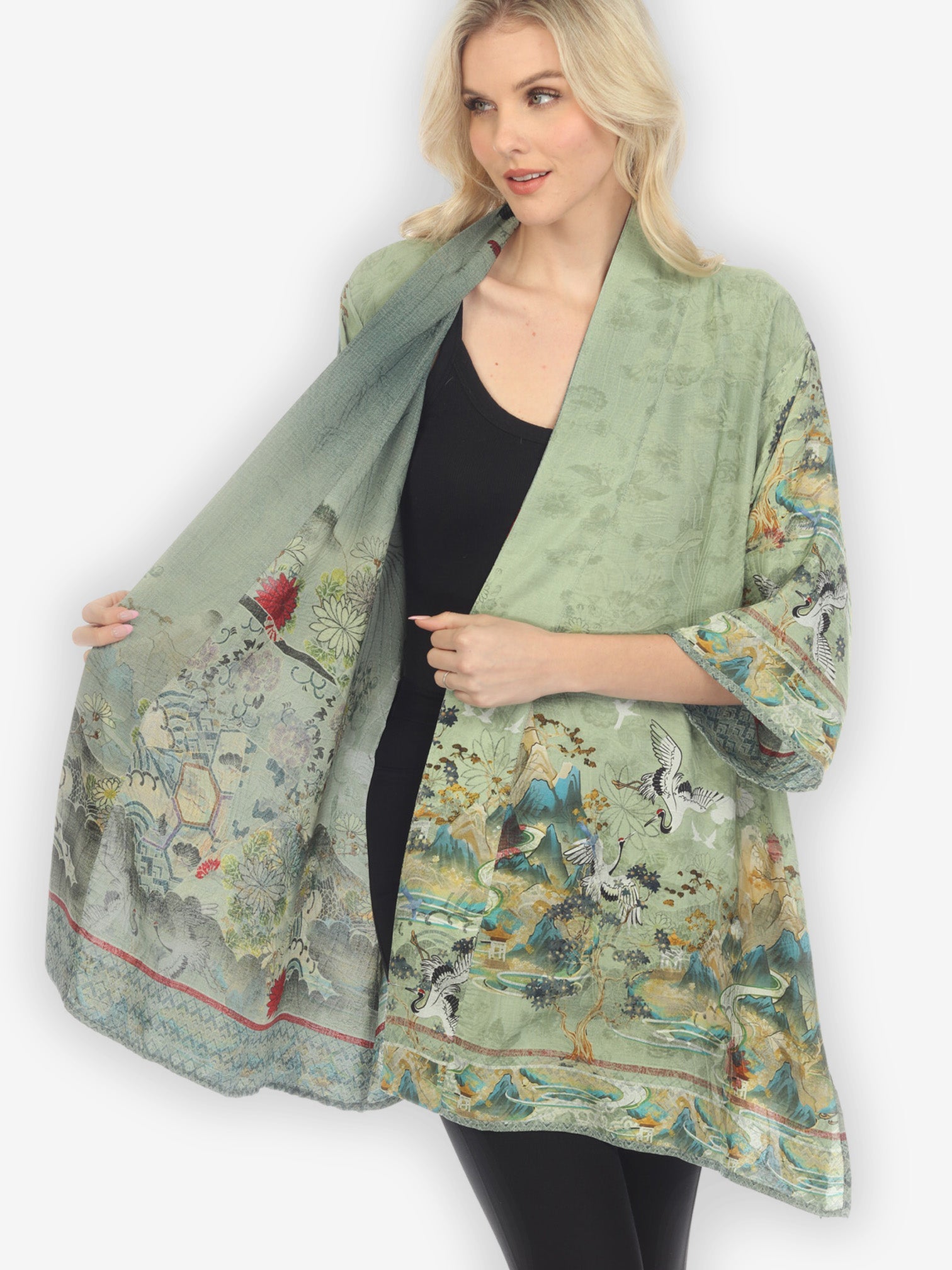 Jackets Reversible Silk Kimono Jacket