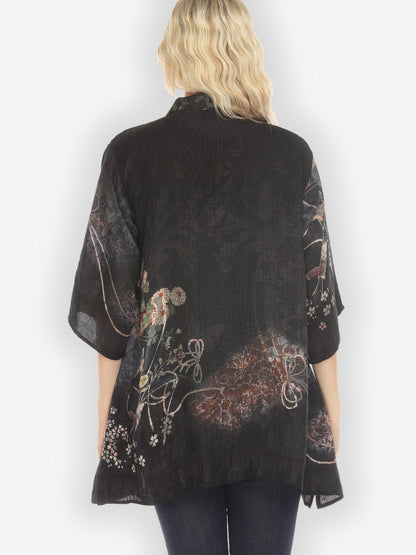 Jackets Reversible Vintage Kimono Art / Baroque Garden Silk Kimono