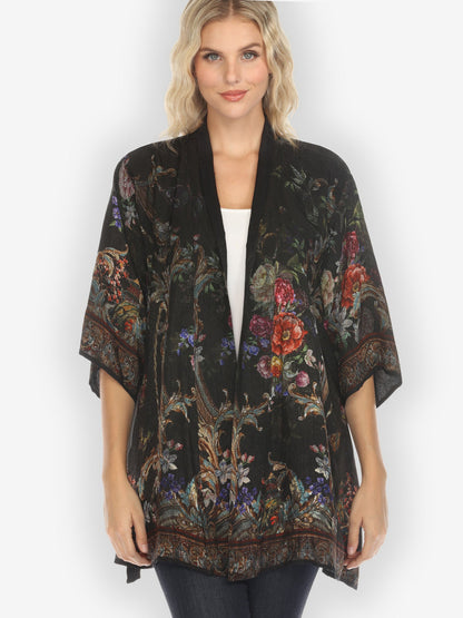 Jackets Reversible Vintage Kimono Art / Baroque Garden Silk Kimono