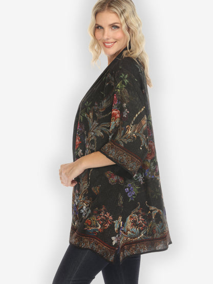 Jackets Reversible Vintage Kimono Art / Baroque Garden Silk Kimono