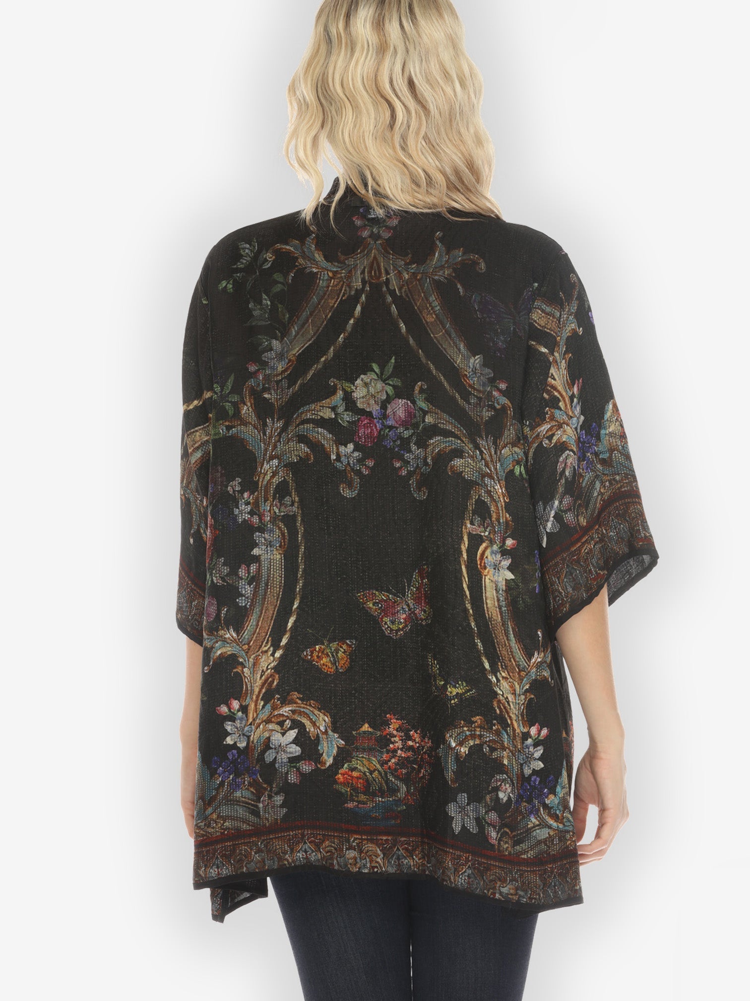 Jackets Reversible Vintage Kimono Art / Baroque Garden Silk Kimono