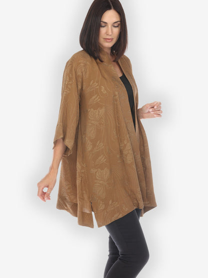 Jackets Solid Silk Bronze Silk Kimono Top
