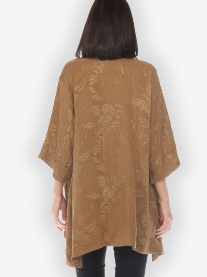 Jackets Solid Silk Bronze Silk Kimono Top