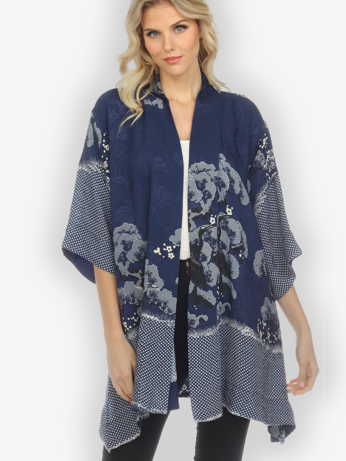 Kimono True Blue Shibori Silk Kimono Top