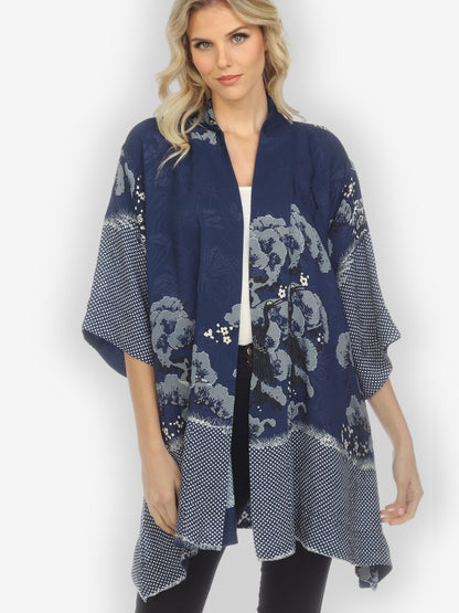 Kimono True Blue Shibori Silk Kimono Top