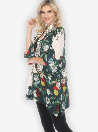 Jackets Umbrella Flowers Silk Blend Kimono Jacket