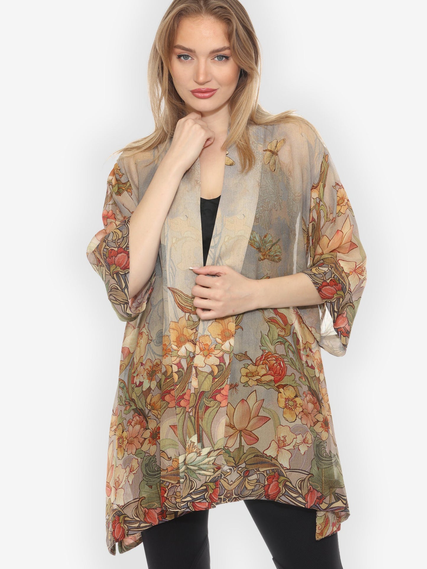 Jackets Vintage Art Nouveau Kimono Jacket