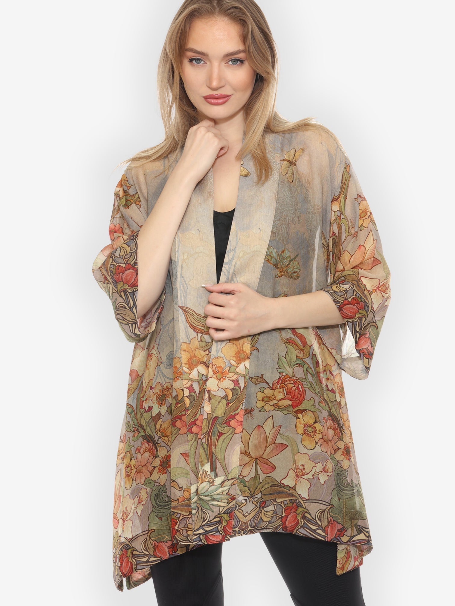 Jackets Vintage Art Nouveau Kimono Jacket