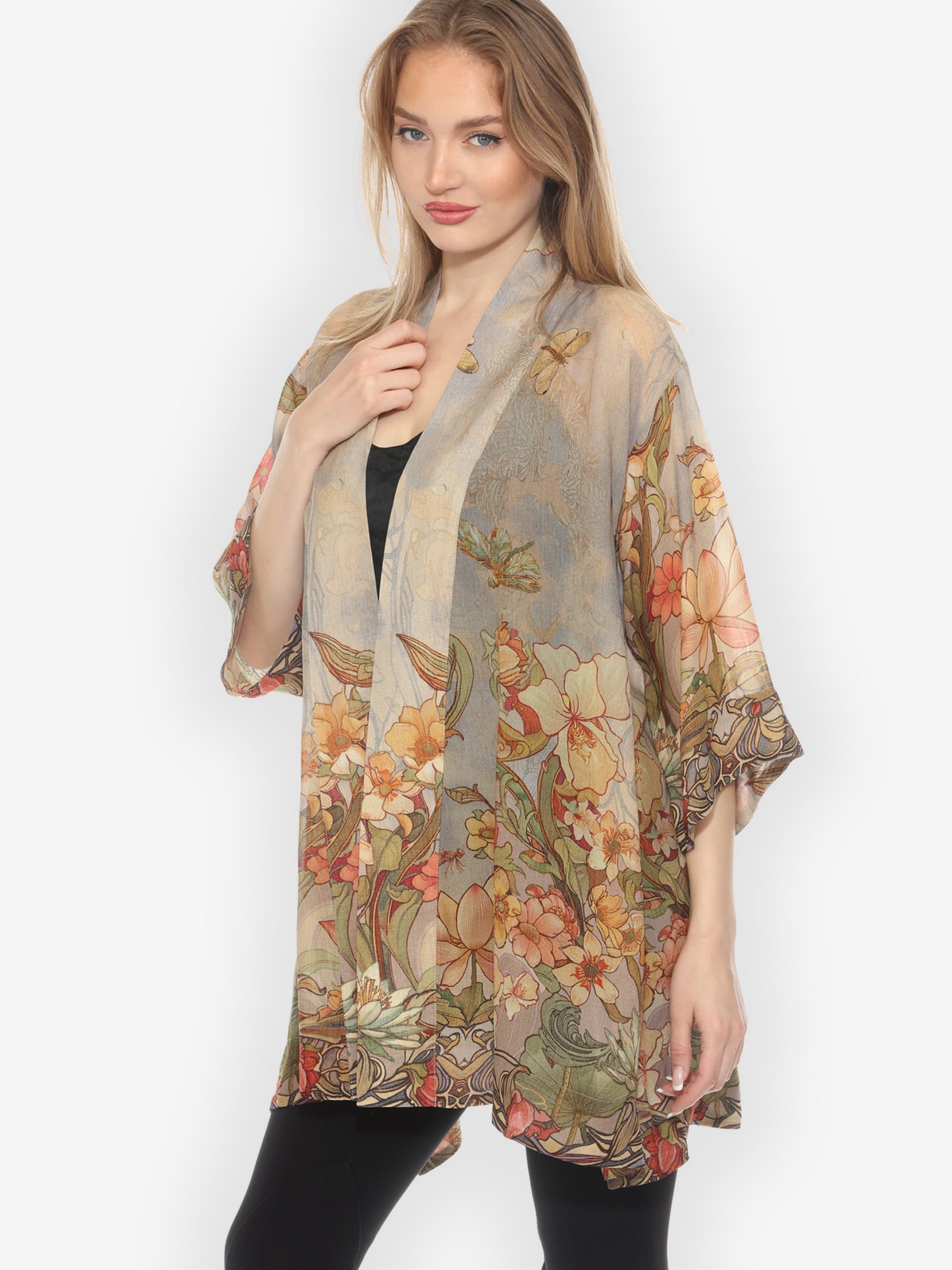 Jackets Vintage Art Nouveau Kimono Jacket