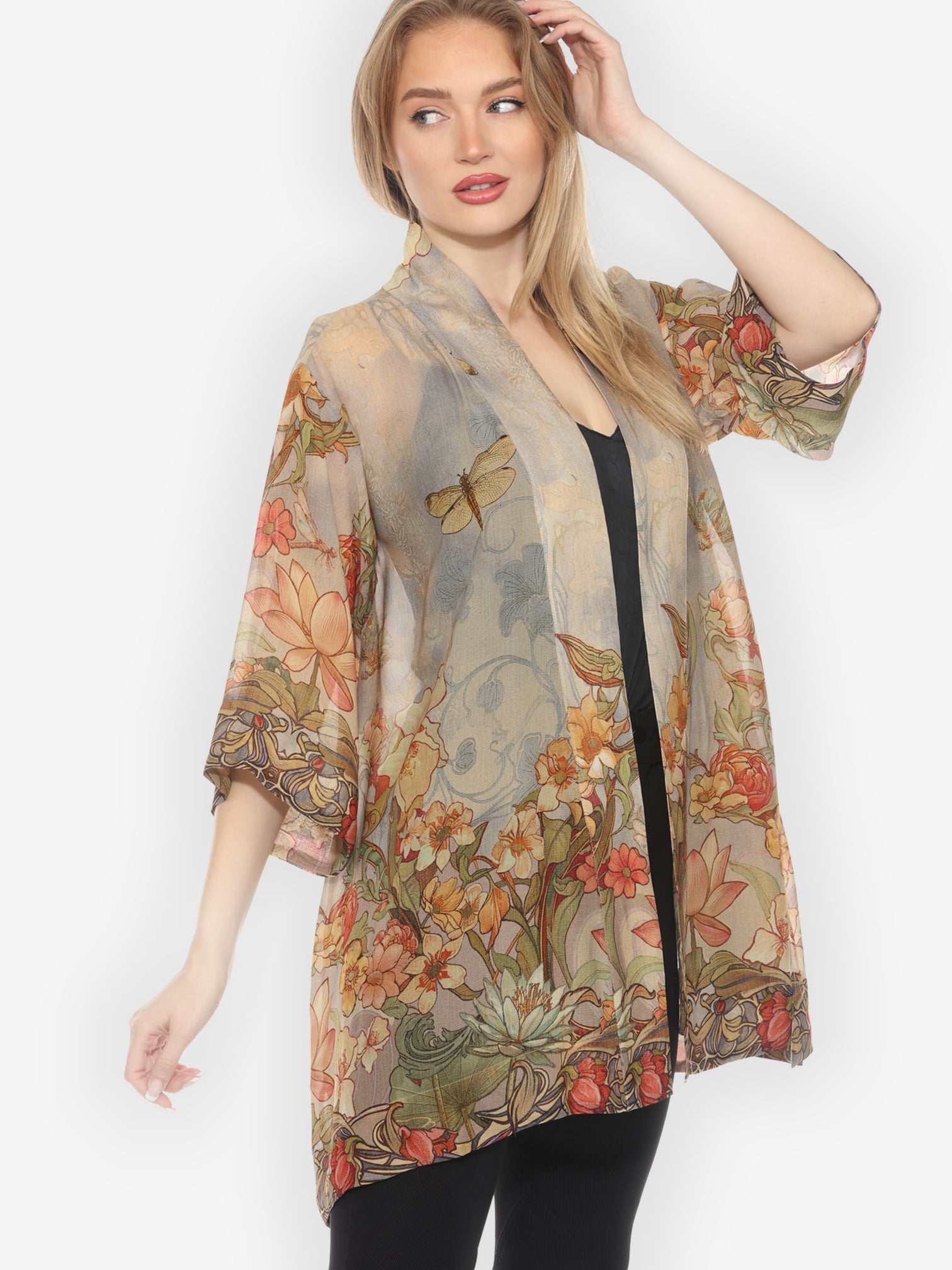 Jackets Vintage Art Nouveau Kimono Jacket
