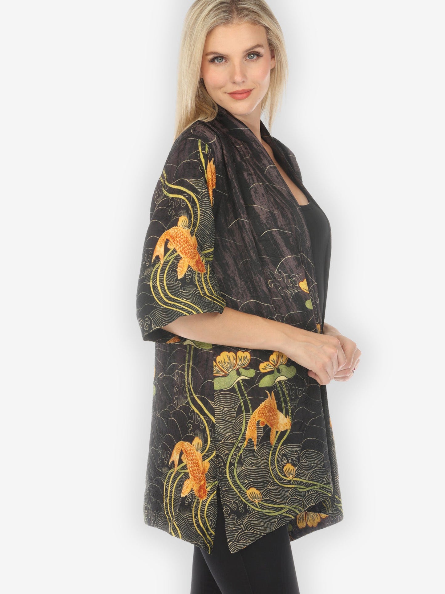 Jackets Water Lily Koi Kimono Jacket
