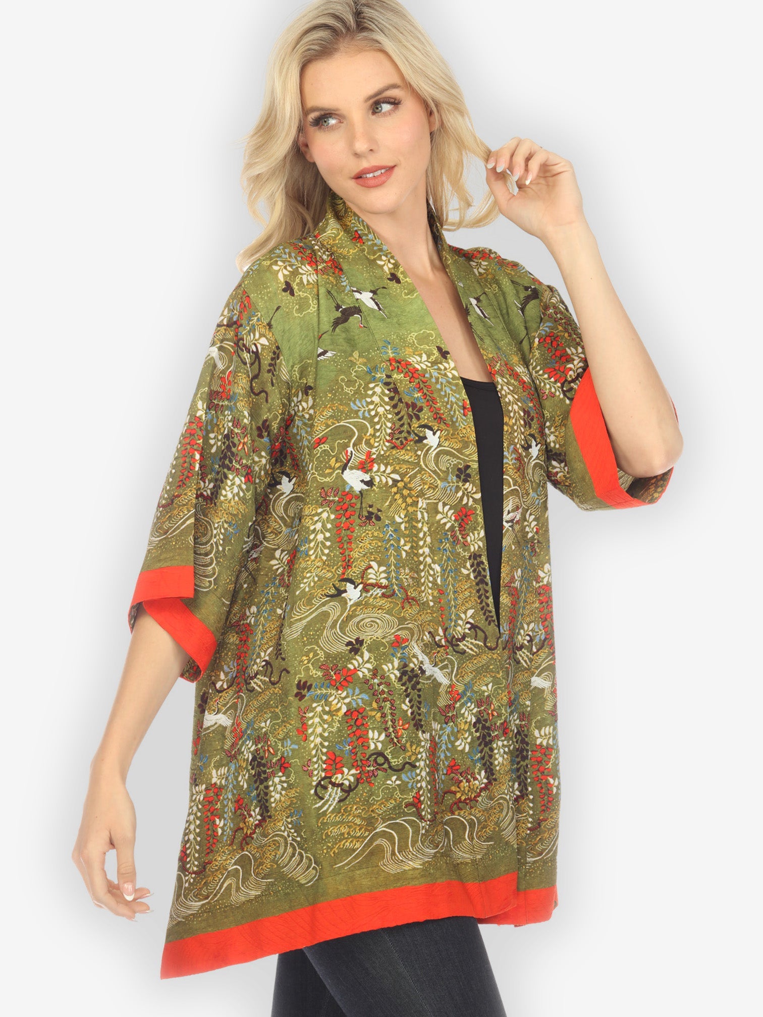 Jackets Wisteria Long Life Kimono Jacket
