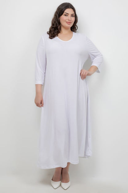 Dresses Vikki Vi Jersey White V Neck Pocket Dress