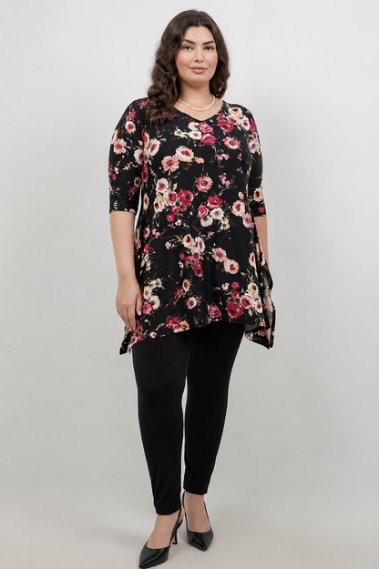 Vikki Vi Jersey Petite Rose Handkerchief Tunic