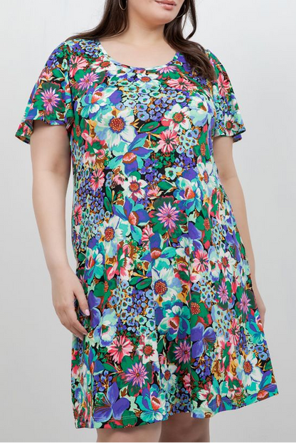 Dresses Vikki Vi Jersey Floral Fantasy T-Shirt Dress