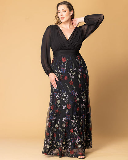 Dresses Isabella Embroidered Mesh Gown