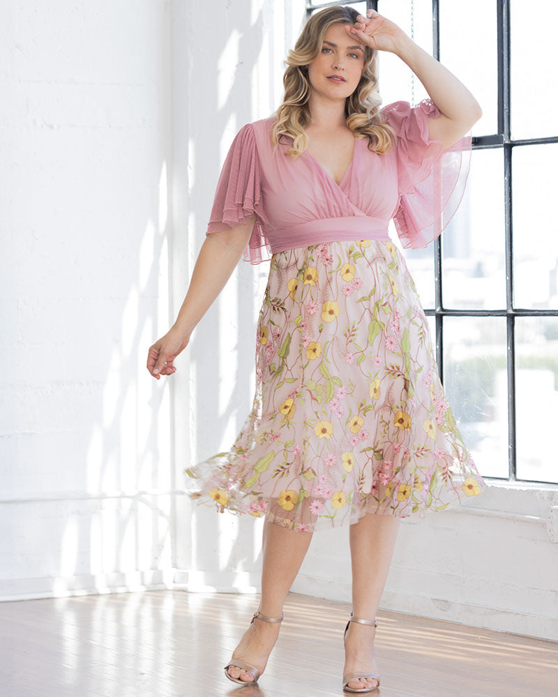 Lillian Embroidered Cocktail Dress