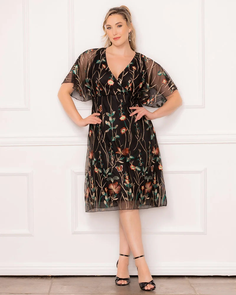 Dresses Sonnet Embroidered Midi Cocktail Dress