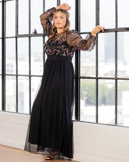 Eternal Embroidered Bodice Evening Gown