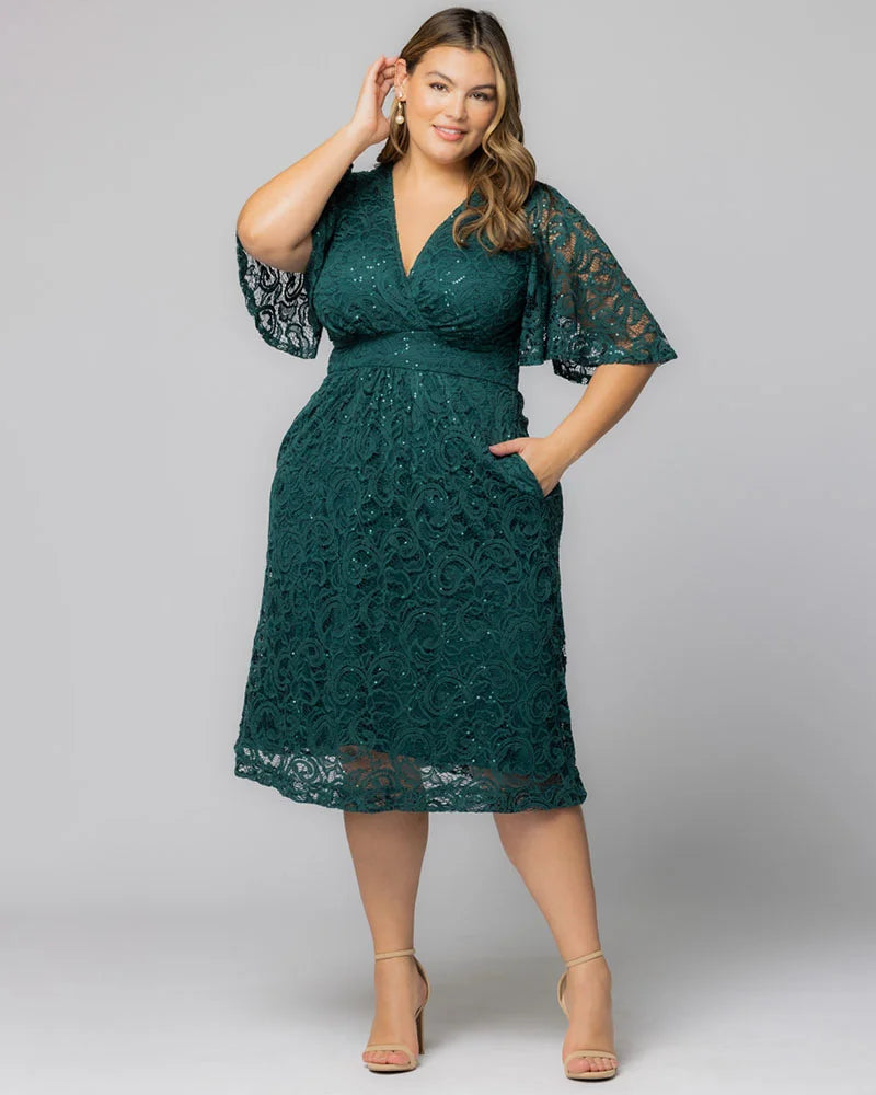 Dresses Starry Sequined Lace Cocktail Dress