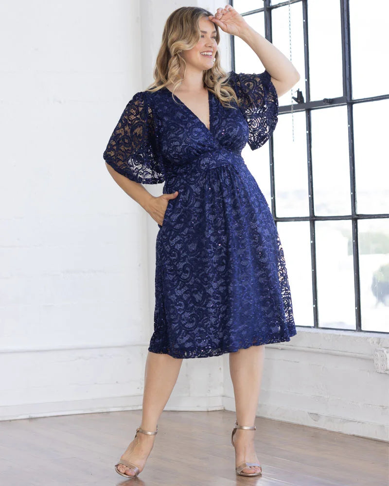 Dresses Starry Sequined Lace Cocktail Dress