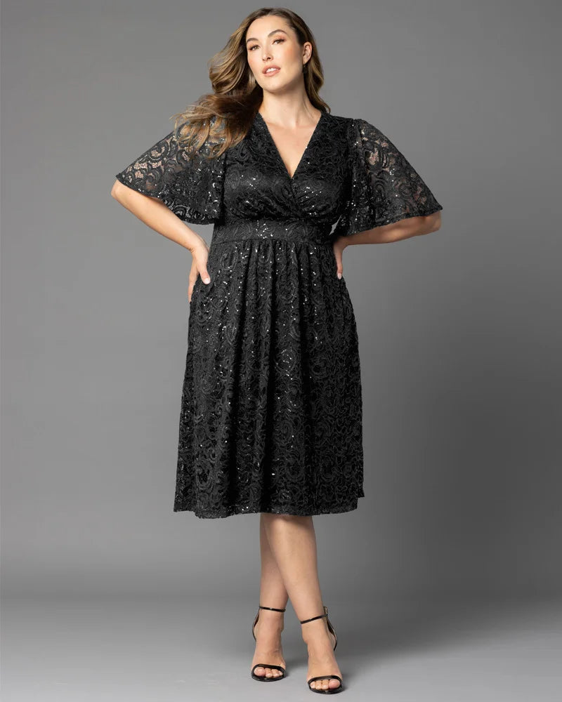 Dresses Starry Sequined Lace Cocktail Dress