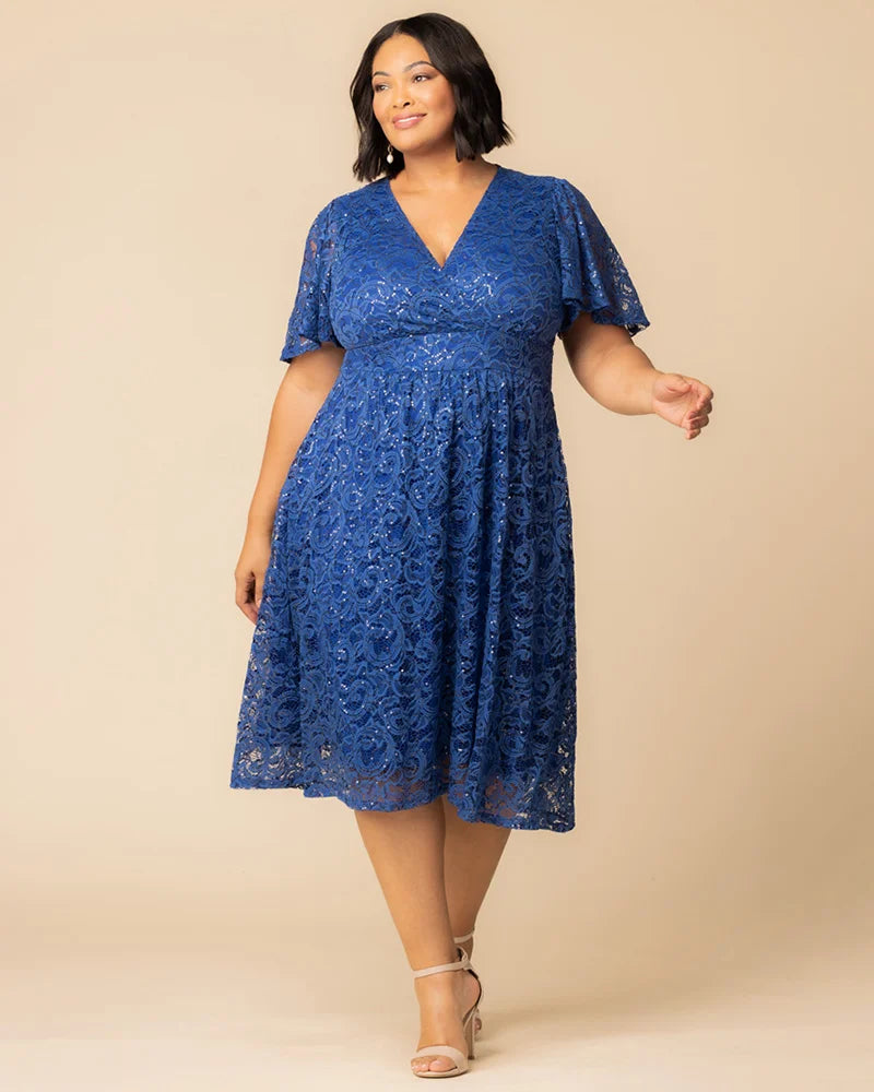 Dresses Starry Sequined Lace Cocktail Dress