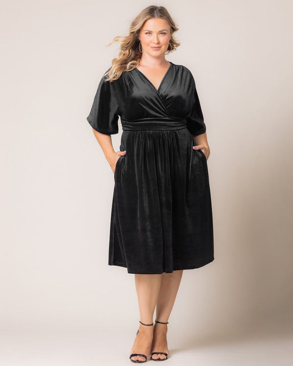 Angelic Velvet Midi Cocktail Dress