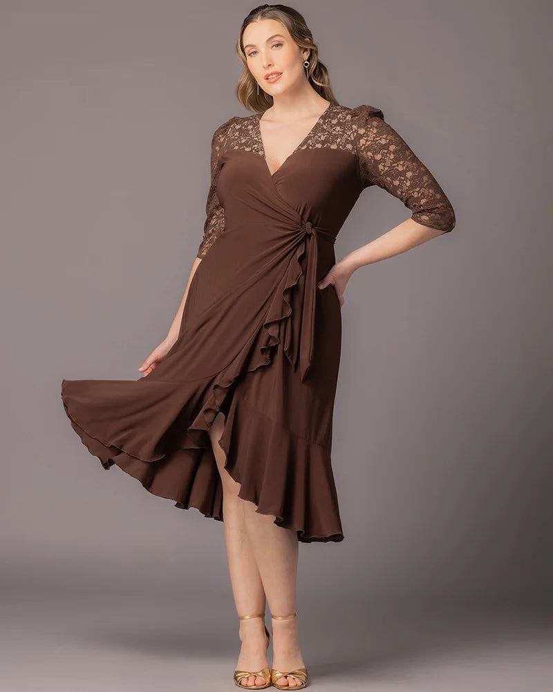 Lavish Lace Wrap Dress