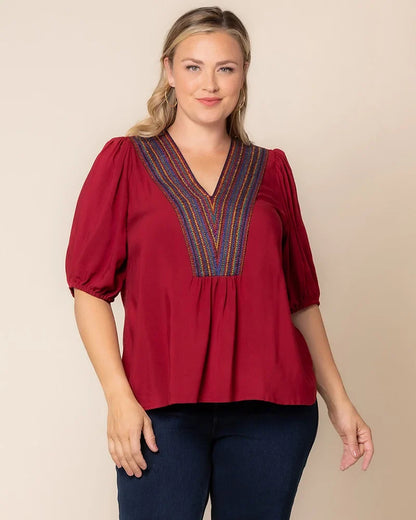 Tops Tacoma Trim Neckline Top