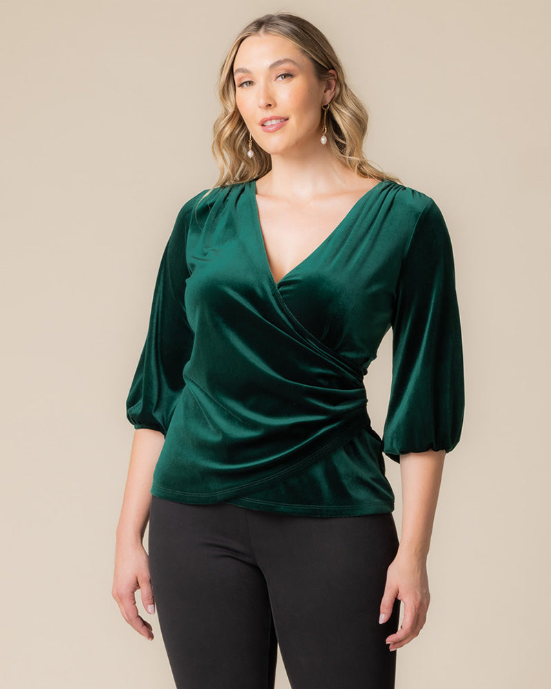 Tops Odette Velvet Faux Wrap Top