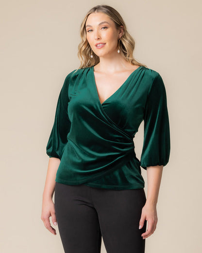 Tops Odette Velvet Faux Wrap Top