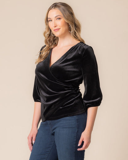 Tops Odette Velvet Faux Wrap Top