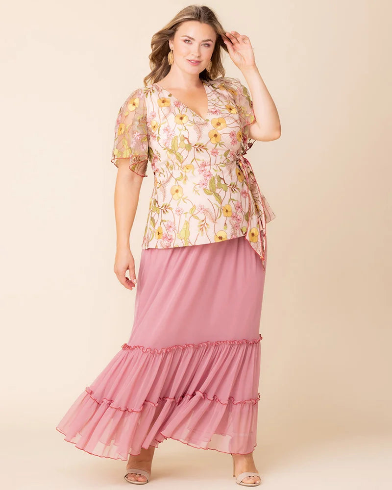 Skirts Isla Tiered Mesh Maxi Skirt