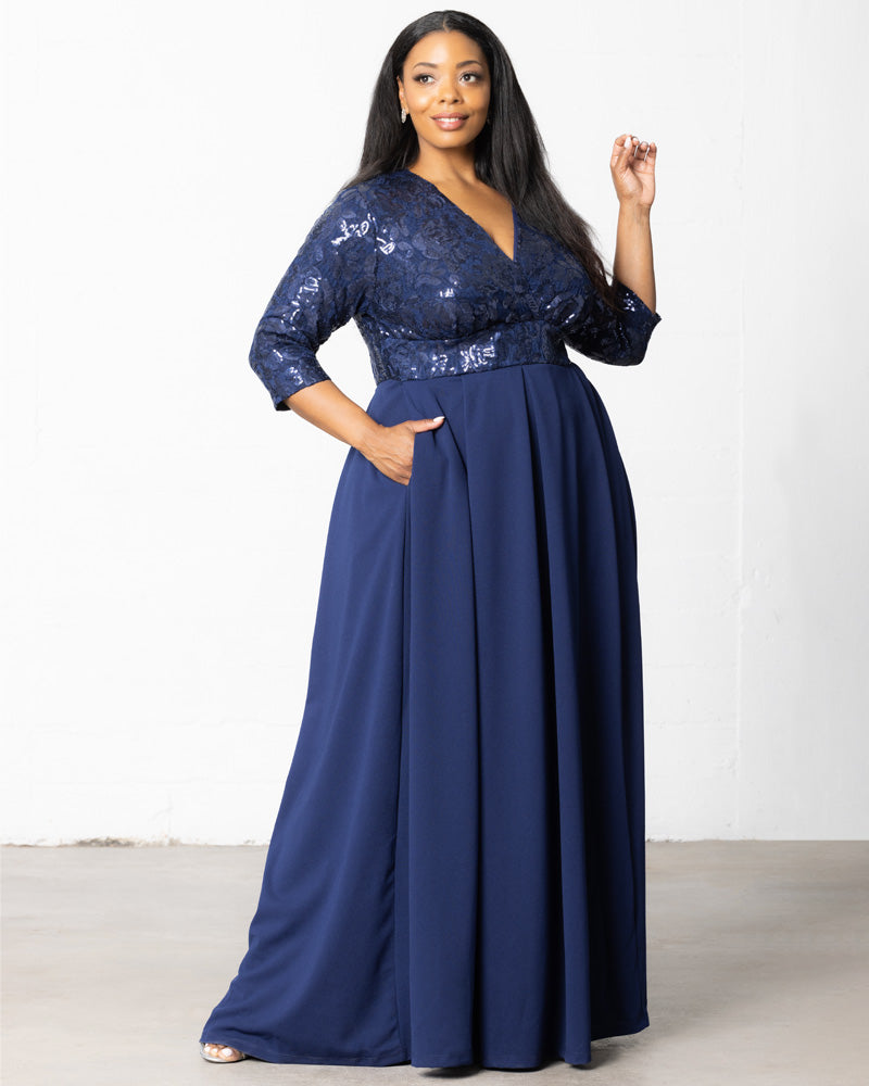 Dresses Paris Pleated Sequin Gown