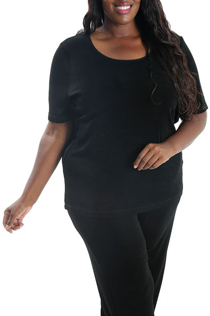 Tops Vikki Vi Classic Black Short Sleeve Top