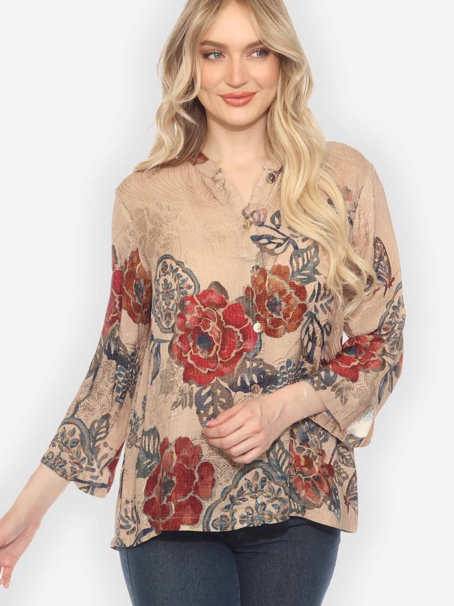 Citron Style Blouse Bohemian Oriental Silk Blouse