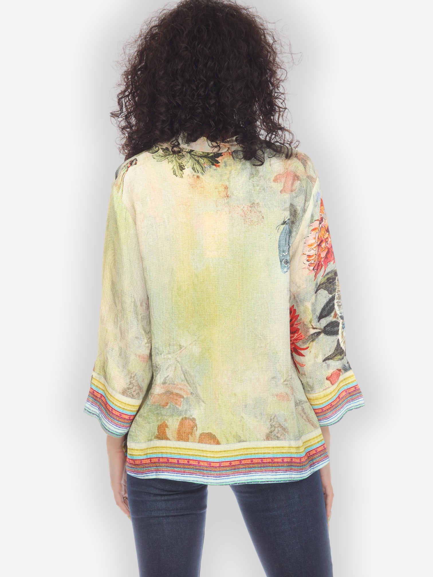 Jackets Chrysanthemum and Butterfly Silk Blouse