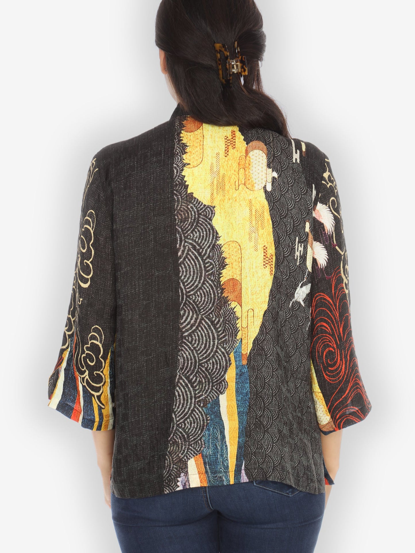 Jackets Chrysanthemum Crane Citron Style Silk Blouse