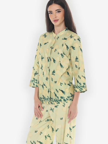 Citron Style Blouse Citron Lemon Print Cotton Blouse