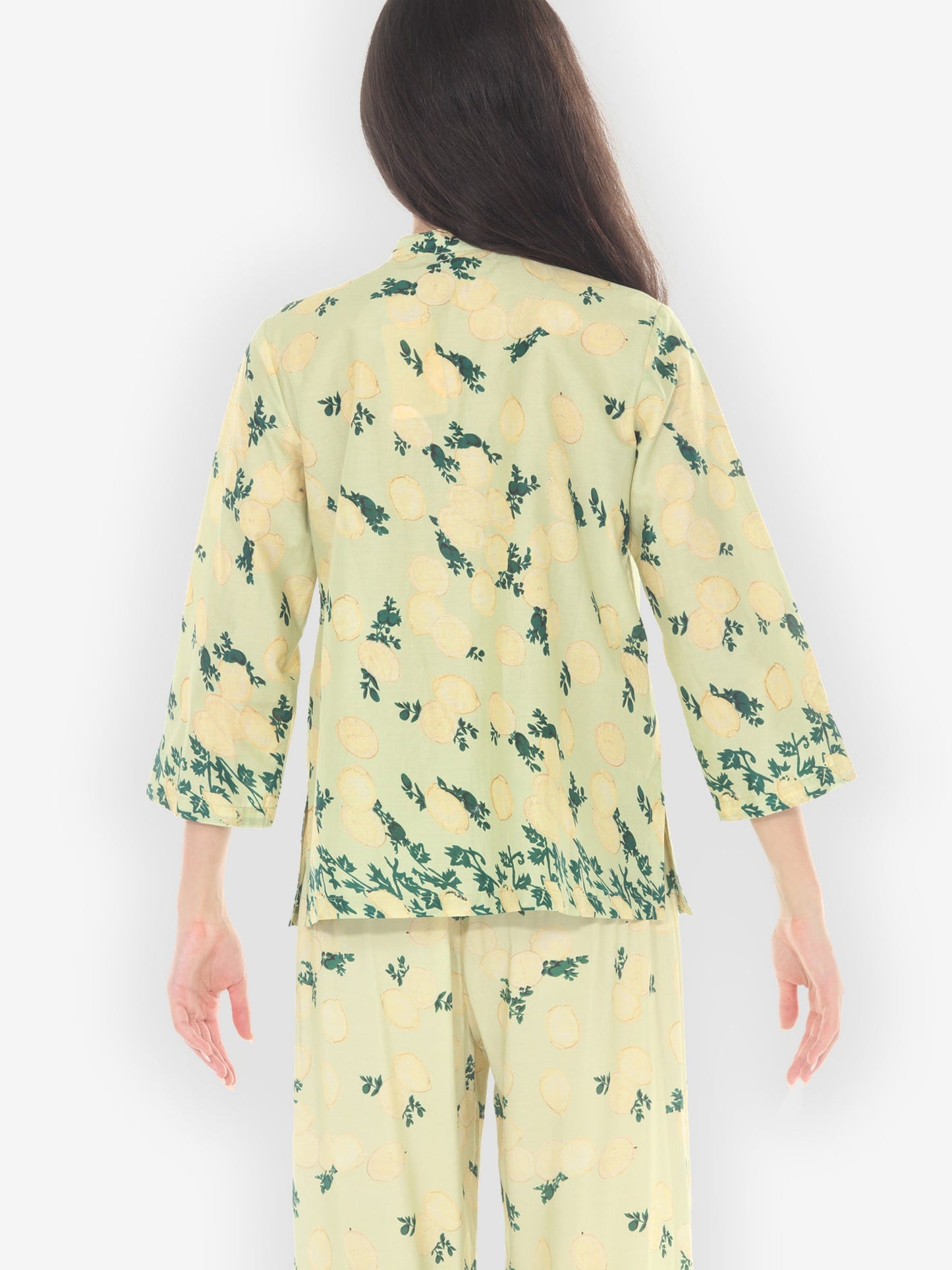 Citron Style Blouse Citron Lemon Print Cotton Blouse