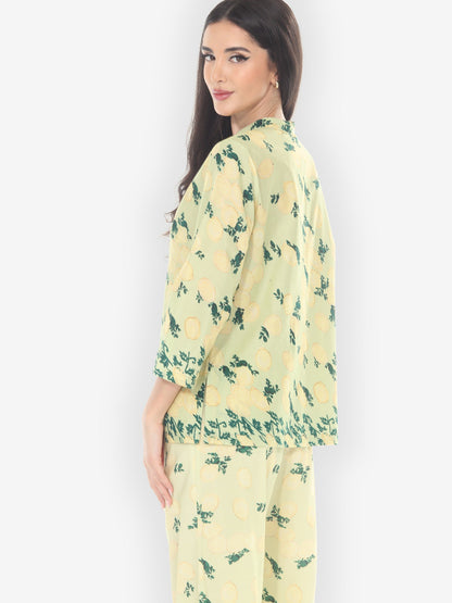 Citron Style Blouse Citron Lemon Print Cotton Blouse