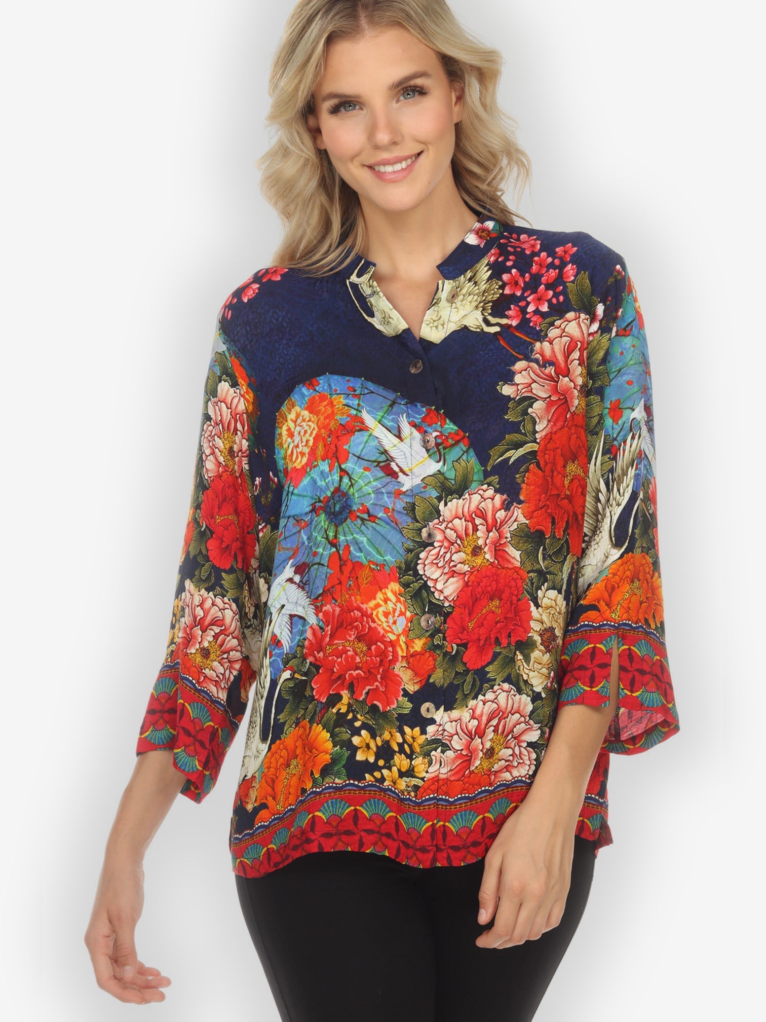 Jackets Crane Paradise Citron Style Silk Blouse