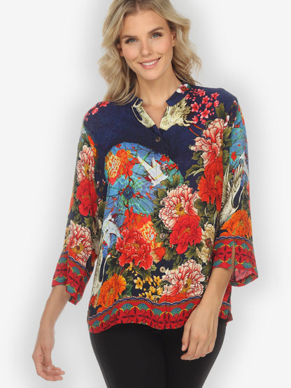 Jackets Crane Paradise Citron Style Silk Blouse