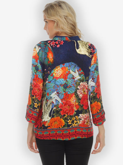 Jackets Crane Paradise Citron Style Silk Blouse