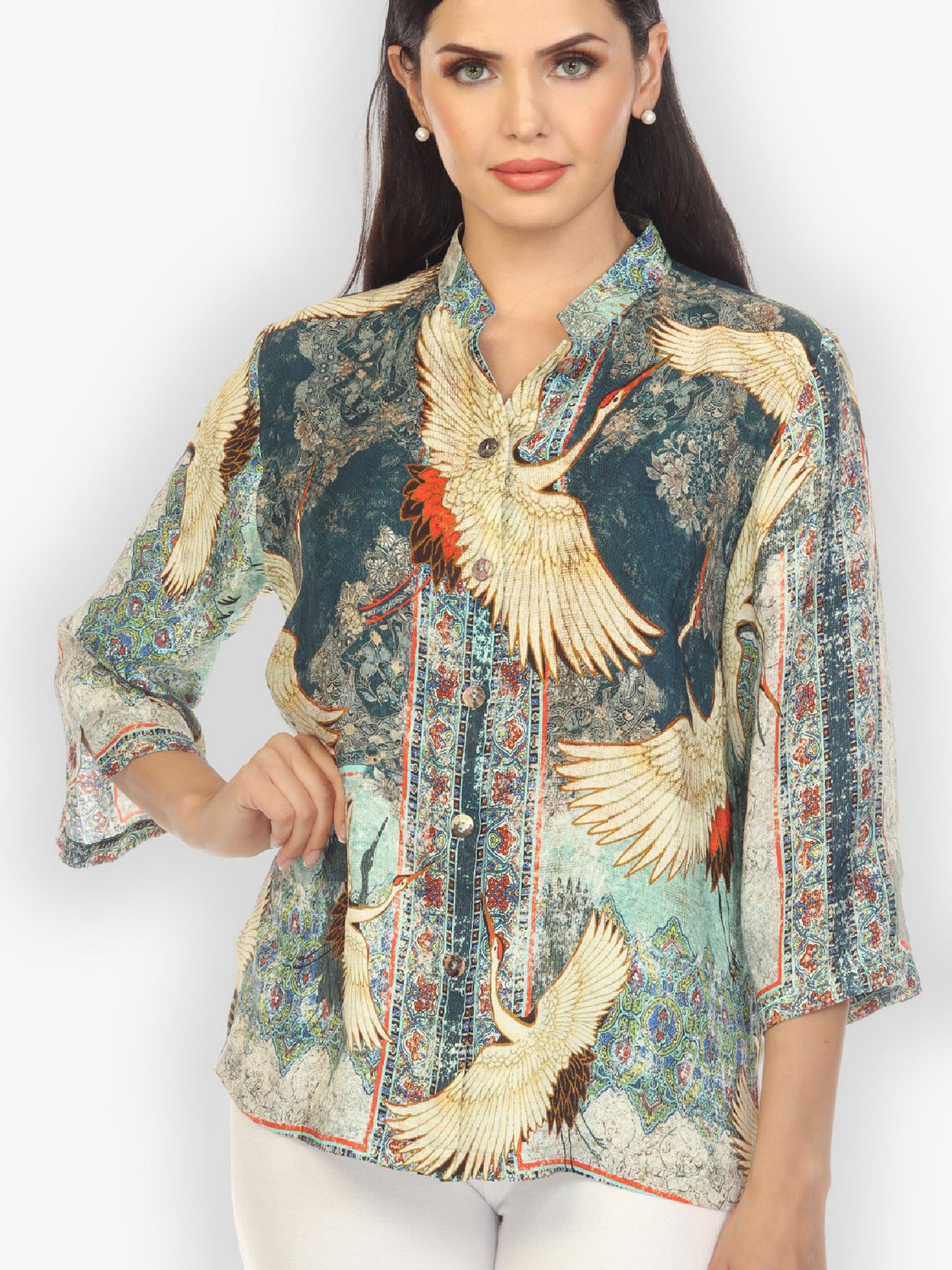 Jackets Crane Vintage Silk Blend Blouse